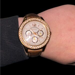 Fossil ES3616 Original Boyfriend Chronograph – Gold Tone & Brown Leather